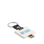 Houten usb met logo en sleutelhanger met vierkante vorm Square