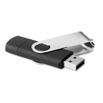 Gepersonaliseerde OTG-usb-stick met Type-C-verbinding Techmate OTG-C kleur zwart