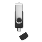 Gepersonaliseerde OTG-usb-stick met Type-C-verbinding Techmate OTG-C kleur zwart