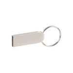 Kleine metalen USB-stick met sleutelhanger Keyring kleur zilver