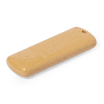 USB-stick gemaakt van tarwestro met full-colour logo kleur naturel
