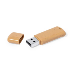 USB-stick gemaakt van tarwestro met full-colour logo kleur naturel