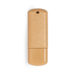 USB-stick gemaakt van tarwestro met full-colour logo kleur naturel