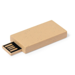 Minimalistische USB-stick van tarwestro met full-colour logo kleur naturel