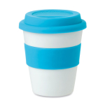 Goedkope aanpasbare plastic koffiebekers met logo 350ml Takeaway kleur turkoois