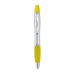 2-in-1 gekleurde pen met marker in zilveren afwerking Color kleur geel