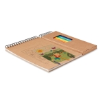 Kleurboekje en 8 kleurpotloden bedrukken met logo Canvas kleur beige derde weergave