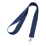 Goedkope keycord bedrukken van 2 cm met sluiting BasicStyle kleur blauw
