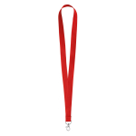 Goedkope keycord bedrukken van 2 cm met sluiting BasicStyle kleur rood eerste weergave