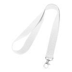 Goedkope keycord bedrukken van 2 cm met sluiting BasicStyle kleur wit