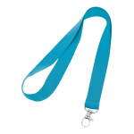 Goedkope keycord bedrukken van 2 cm met sluiting BasicStyle kleur turkoois