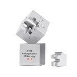 Decoratieve metalen en magnetische puzzel Magnicube kleur mat zilver derde hoofdweergave