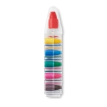 Set van 6 vetkrijtjes in originele pennendoos Colorpen kleur doorzichtig derde weergave