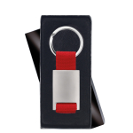 Metalen sleutelhanger graveren met strip van polyester kleur rood derde weergave