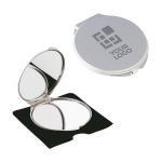 Alluminium zakspiegel met tweezijdige bedrukkings optie Downtown kleur mat zilver weergave met bedrukking
