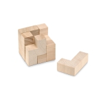 Houten puzzel met logo in katoenen tasje Astrum kleur hout tweede weergave