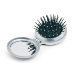 Kleine spiegel met ronde haarborstel Combi kleur zilver