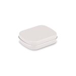 Snoeptrommeltje met logo mentholsnoepjes 28 gram MintBox kleur wit