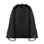 190T polyester bedrukte rugzakjes met trekkoord Urban kleur zwart