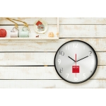 Wandklok met zilveren wijzerplaat bedrukken WallClock kleur zwart sfeervolle hoofdweergave