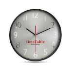Wandklok met zilveren wijzerplaat bedrukken WallClock kleur zwart hoofdweergave