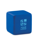 Antistresskubus met logo voor reclame ZenCube kleur blauw weergave met bedrukking