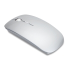 Draadloze muis met batterij van glanzend plastic Curve kleur mat zilver