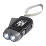 Zaklampen met logo 2 LED-lampen met dynamo DynaLight kleur zwart tweede hoofdweergave