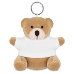 Teddybeer sleutelhanger met t-shirt Yogi kleur wit