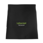 Voordelige korte polyester schort bedrukken van 195 g/m2 Bistro kleur zwart hoofdweergave tweede weergave