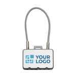 Hangslot voor koffers om cadeau te geven aan klanten Safe kleur mat zilver weergave met bedrukking