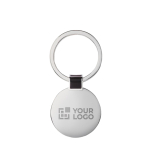 Elegante ronde glanzende sleutelhanger graveren Circle kleur zwart weergave met bedrukking