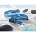 Keycords bedrukken van 2 cm met gesp & sluiting BasicStyle Extra kleur cyaan blauw sfeervolle hoofdweergave