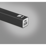 Zuinige aluminium powerbank bedrukken van 2.200 mAh Alu kleur zwart derde weergave