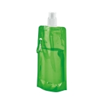 Opvouwbare plastic drinkfles met karabijnhaakclip 460 ml kleur lichtgroen
