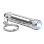 Originele aluminium sleutelhanger met lampje bedrukken Minilight kleur zilver