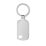 Metalen sleutelhanger met hartdetail graveren ILove kleur mat zilver tweede weergave