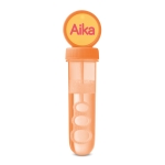 Bellenblaas om te personaliseren met logo Bubbles kleur oranje hoofdweergave derde weergave
