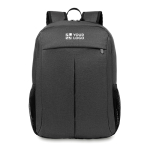 Gepersonaliseerde polyester 15'' laptoprugzak Stockholm kleur grijs weergave met bedrukking