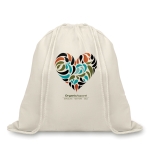Biologisch katoenen reclame rugzakjes 105gr/m2 Organic kleur beige hoofdweergave