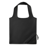 Polyester opvouwbare shopping bag bedrukken 210D Strawberry kleur zwart