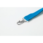 Goedkope keycord bedrukken van 2 cm met sluiting BasicStyle kleur cyaan blauw foto weergave