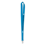 Goedkope keycord bedrukken van 2 cm met sluiting BasicStyle kleur cyaan blauw hoofdweergave