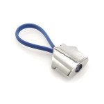 Huisvormige metalen sleutelhanger met kleurrijke rubber band Bolky kleur blauw  negende weergave