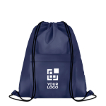 Rugtasjes bedrukken met trekkoord en Urban Pocket kleur blauw weergave met bedrukking