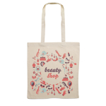 Goedkope bedrukte katoenen tassen 140gsm Eco Plus kleur beige hoofdweergave tweede weergave