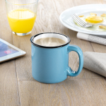 Goedkope vintage stijl logo mokken in kleur 240ml Vintage kleur blauw sfeervolle weergave