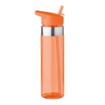 Bedrukte tritan flessen met opvouwbare tuit 650ml MetalRing kleur doorzichtig oranje