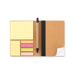 Set met notitieboek van gerecycled papier, sticky notes en pen kleur zwart derde weergave