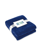 Leuke promotionele flanellen deken bedrukken Verbier kleur blauw weergave met bedrukking